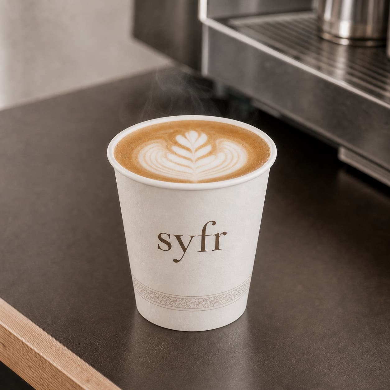 Latte art, close up